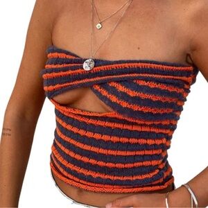 NUFIWI Knitted Strapless Tube Top Twist